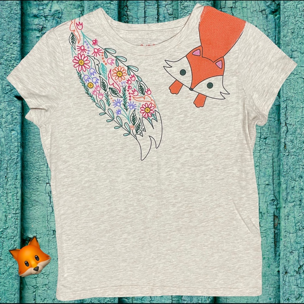 Girls Cat & Jack Fox-Crochet Print Shirt S(6-6X)
